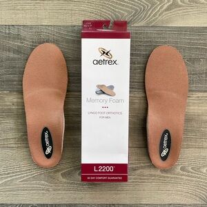 NEW Aetrex L2200 Memory Foam Orthotic Insoles Men’s Size 7 Medium & High Arches